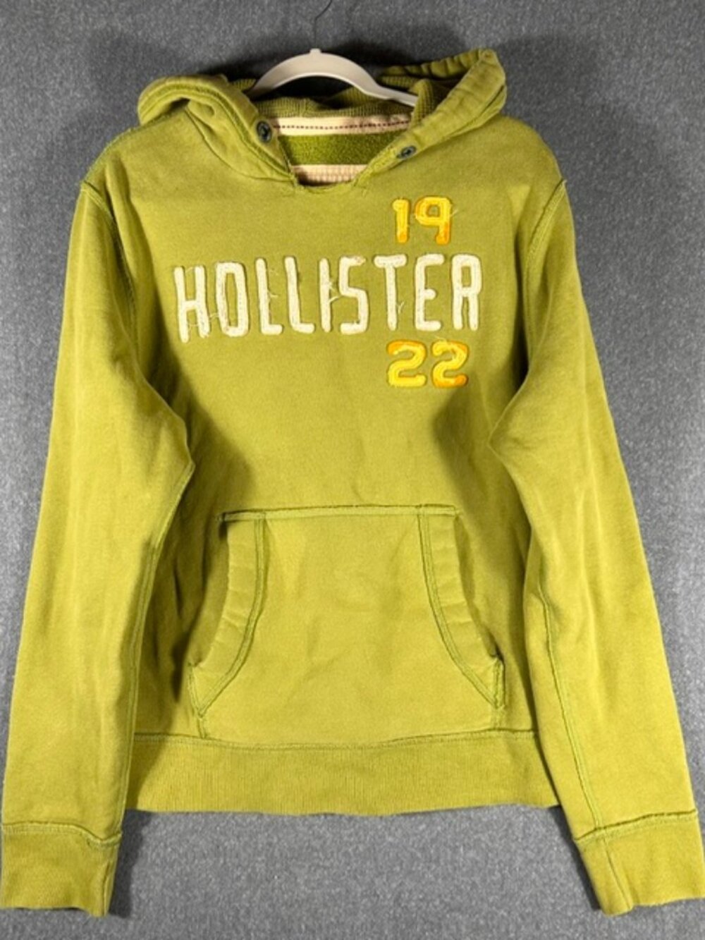 Vtg Hollister Pullover Hoodie Mens Sx XL Green Distressed Y2K Surf Aestetic Grun